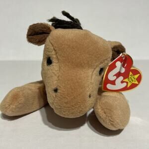 1995 Ty Beanie Baby DERBY - Rare No Forehead Star & Coarse Mane w/PVC Pellets